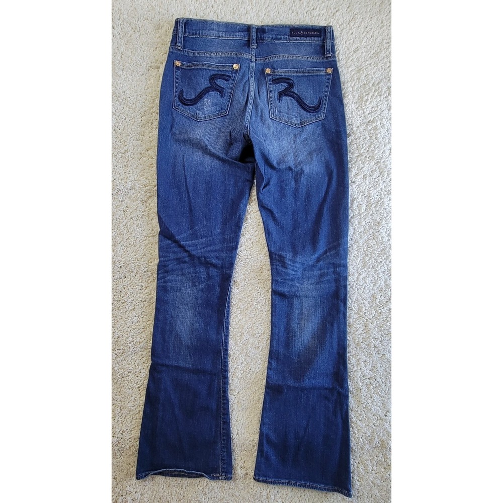 Rock & Republic Women's Jeans 8M Kassandra Distressed Bootcut Denim - Picture 12 of 13